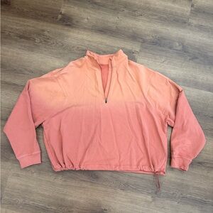 Coral Ombre Quarter-Zip Pullover